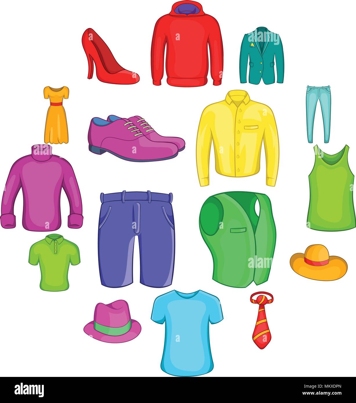 Clothes icons set, cartoon style Stock Vector Image & Art - Alamy