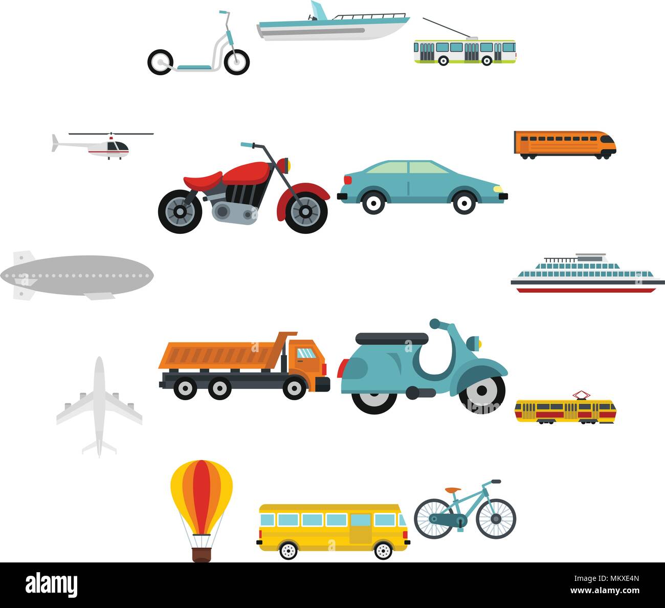 Transport icons set, flat style Stock Vector Image & Art - Alamy