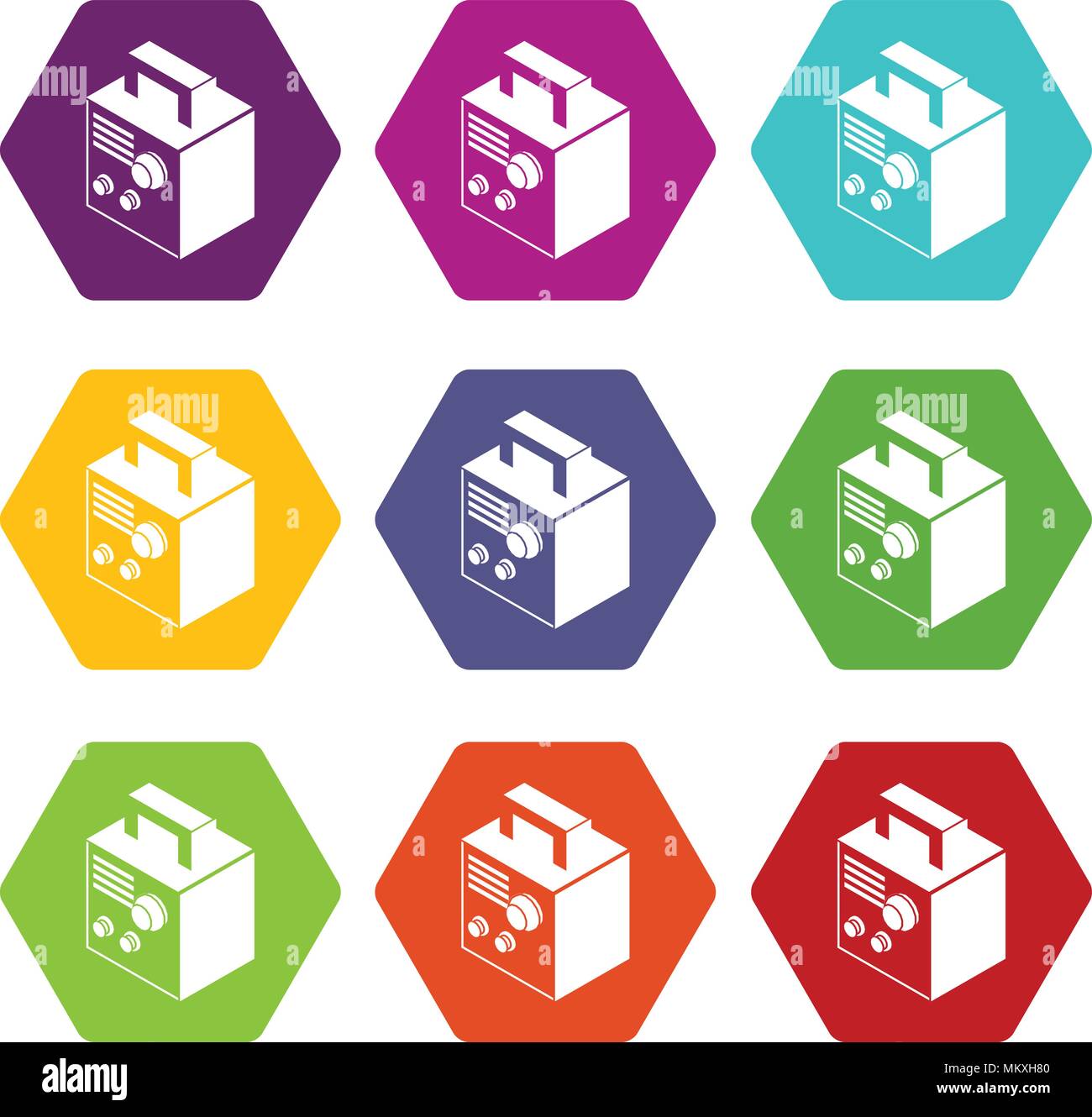 Electro welding machine icons set 9 vector Stock Vector Image & Art - Alamy