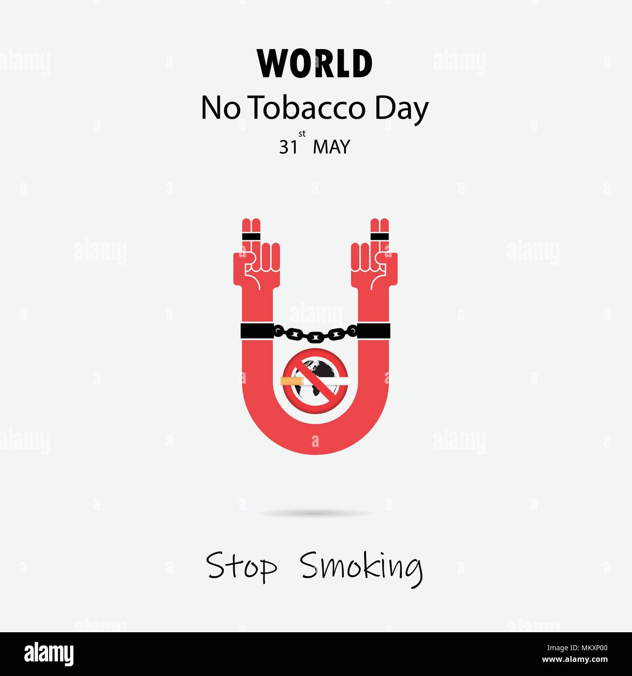 Human hands and Quit Tobacco vector logo design template.May 31st World