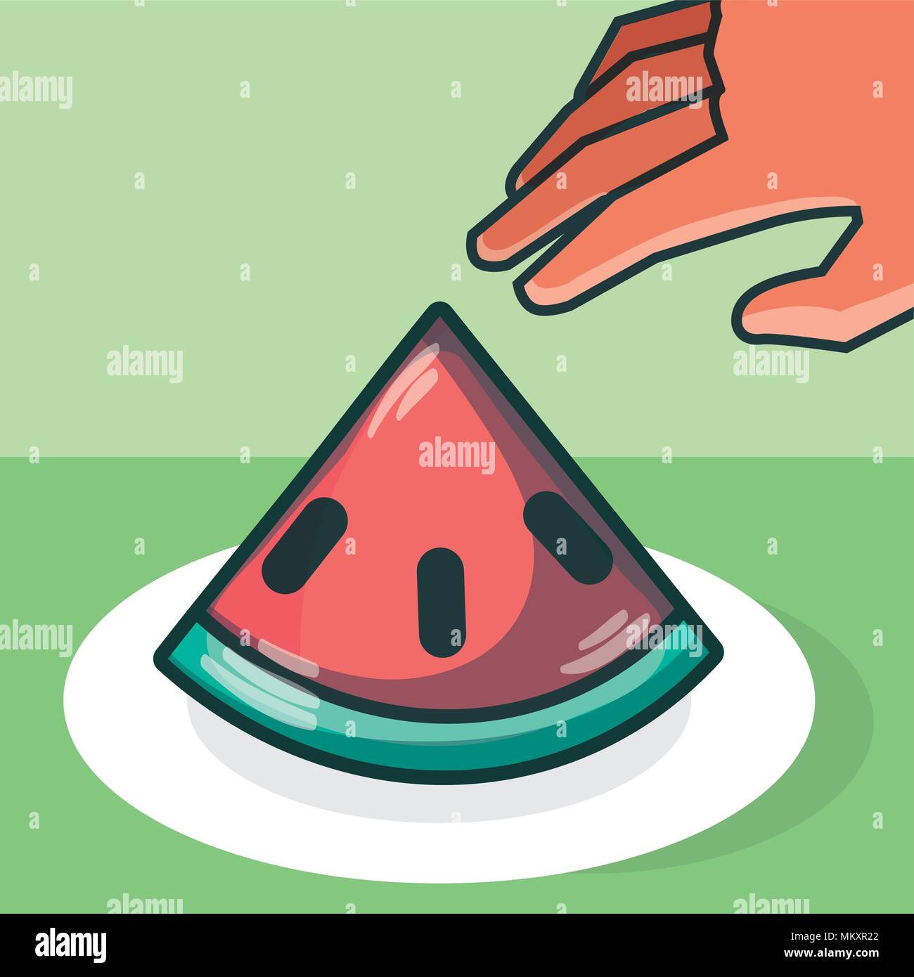 Hand grabbing watermelon Stock Vector Image & Art Alamy