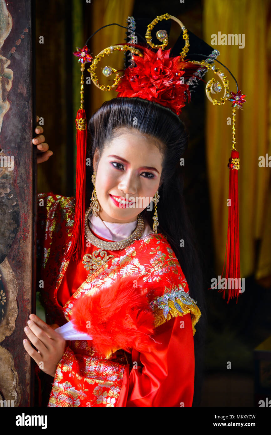 Chachoengsao, Thailand - July 14, 2013 : Beautiful woman with ...