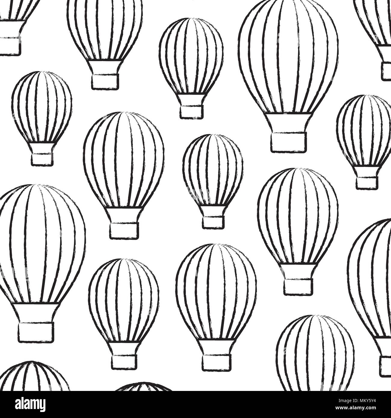 background with hot air balloons pattern, vector illustration Stock ...