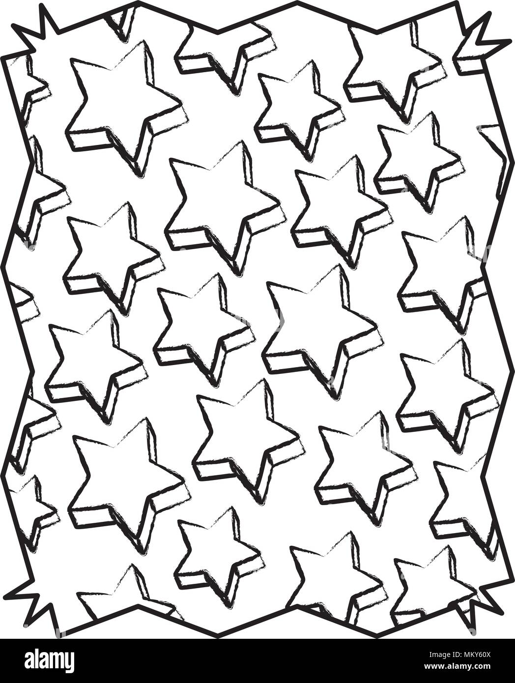 abstract frame with stars pattern over white background, vector ...
