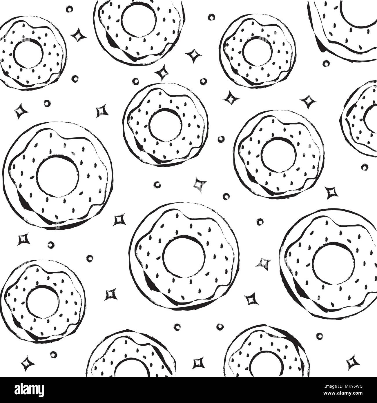 background with donuts pattern, vector illustration Stock Vector Image &  Art - Alamy