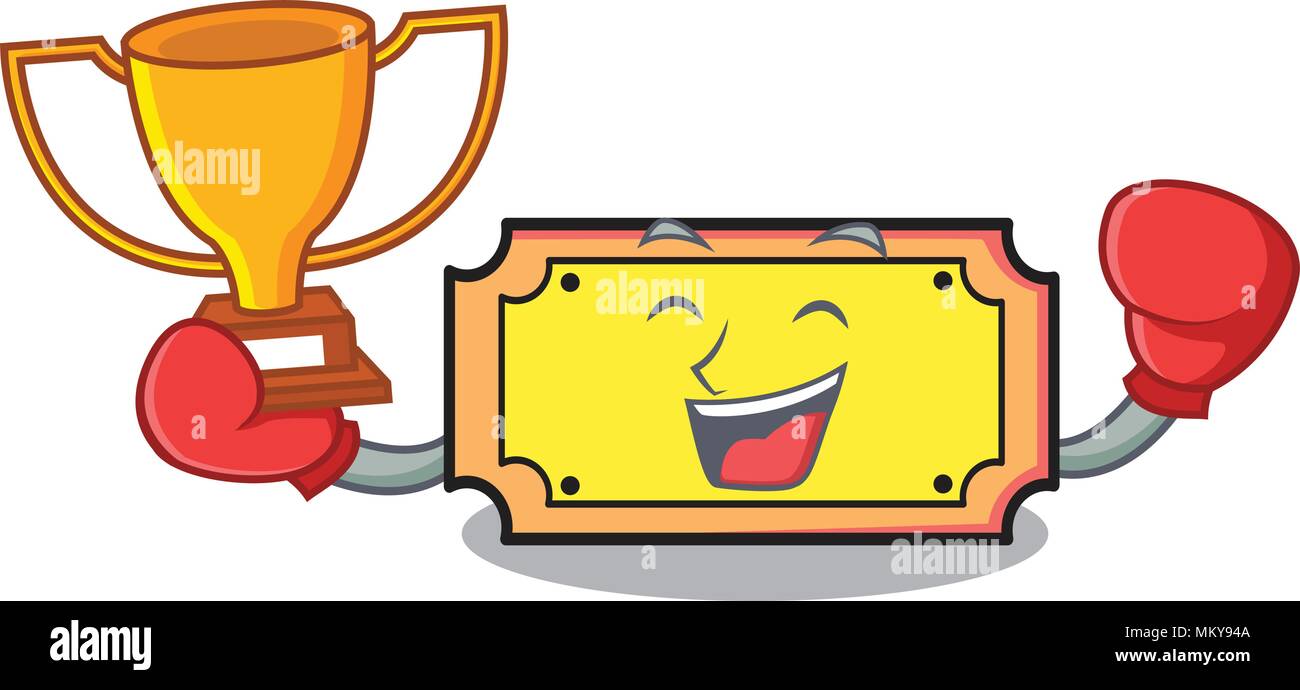 Boxing winner ticket mascot cartoon style Stock Vector Image & Art - Alamy