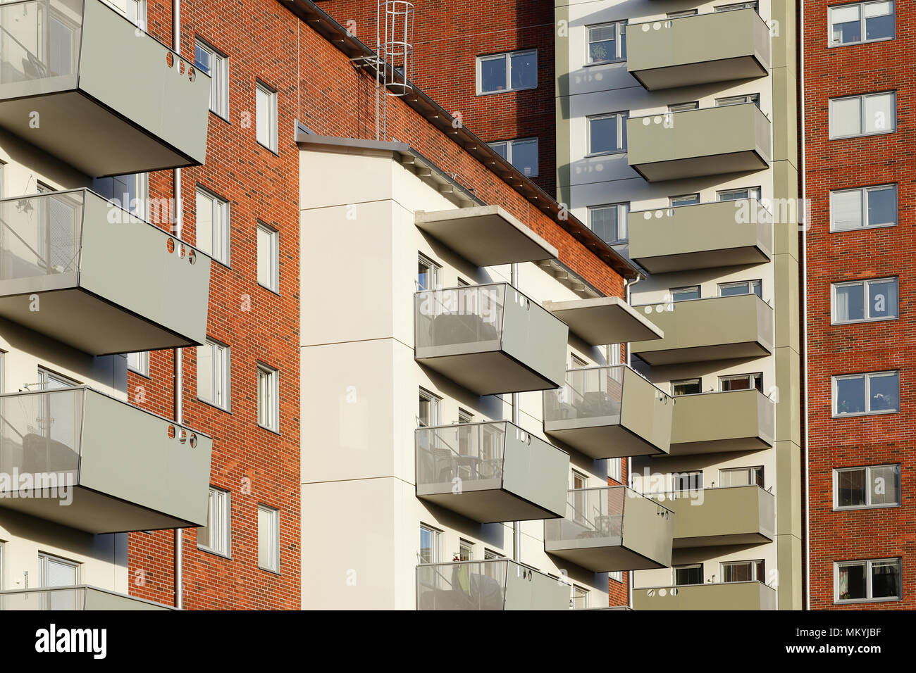 Picture of Exterior of modern Swedish appartment buildings with balconies Stock ...