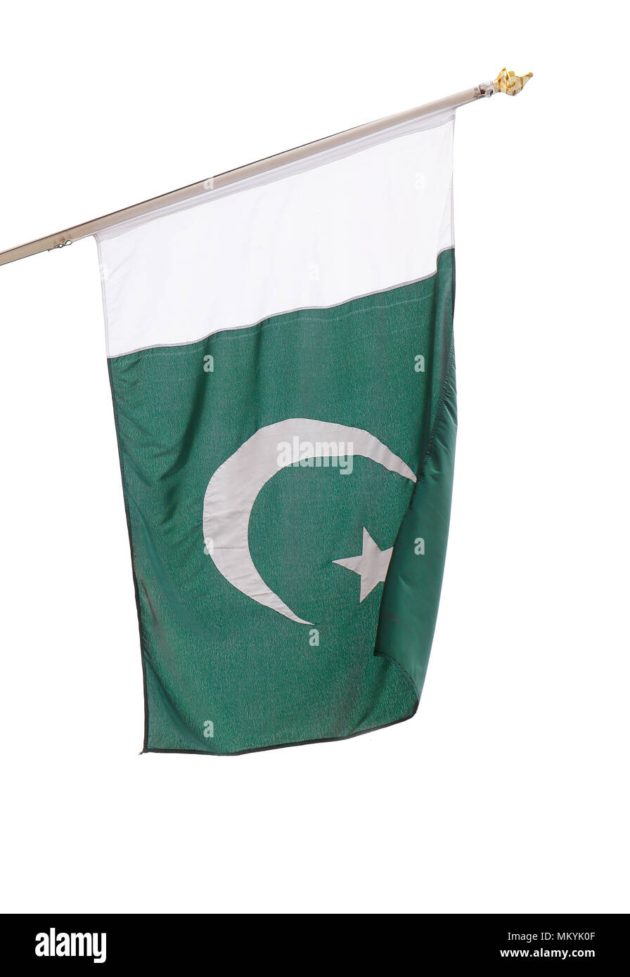 Pakistan flag isolated on white Stock Photo