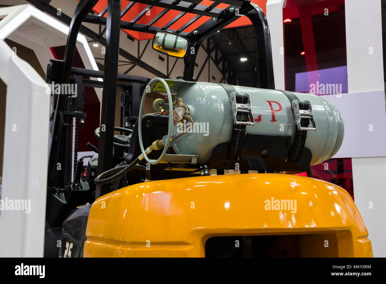 Gas fuel Cylinder for industrial forklift truck Stock Photo Alamy