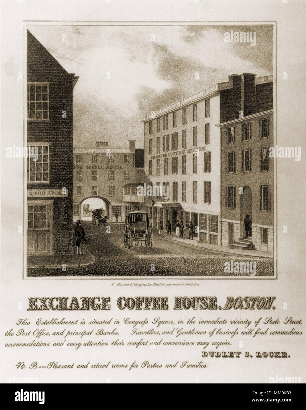 Exhange Coffee House. Boston. 1836 Stock Photo Alamy