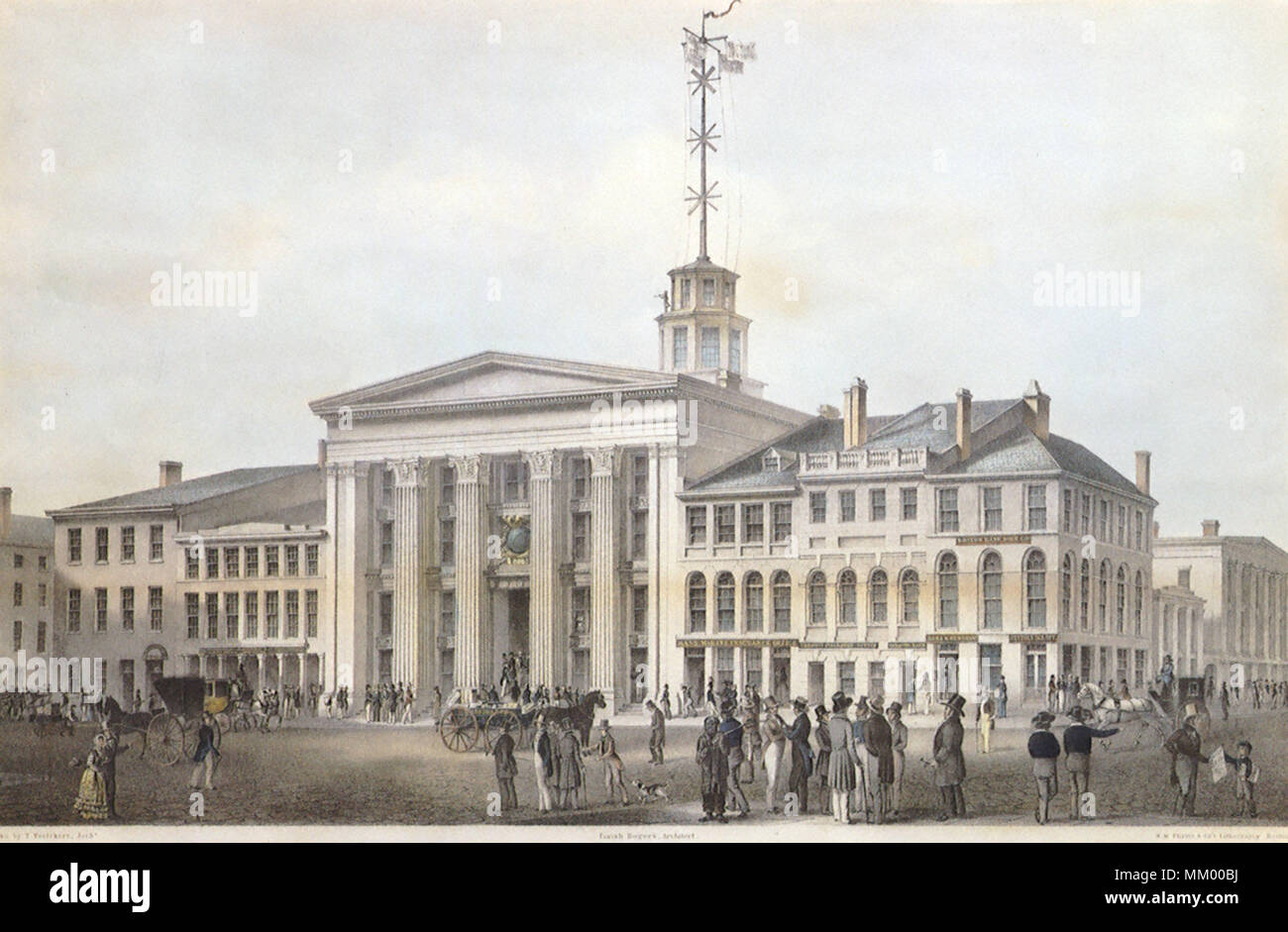 Merchants Exchange. Post Office. Boston. 1842 Stock Photo Alamy