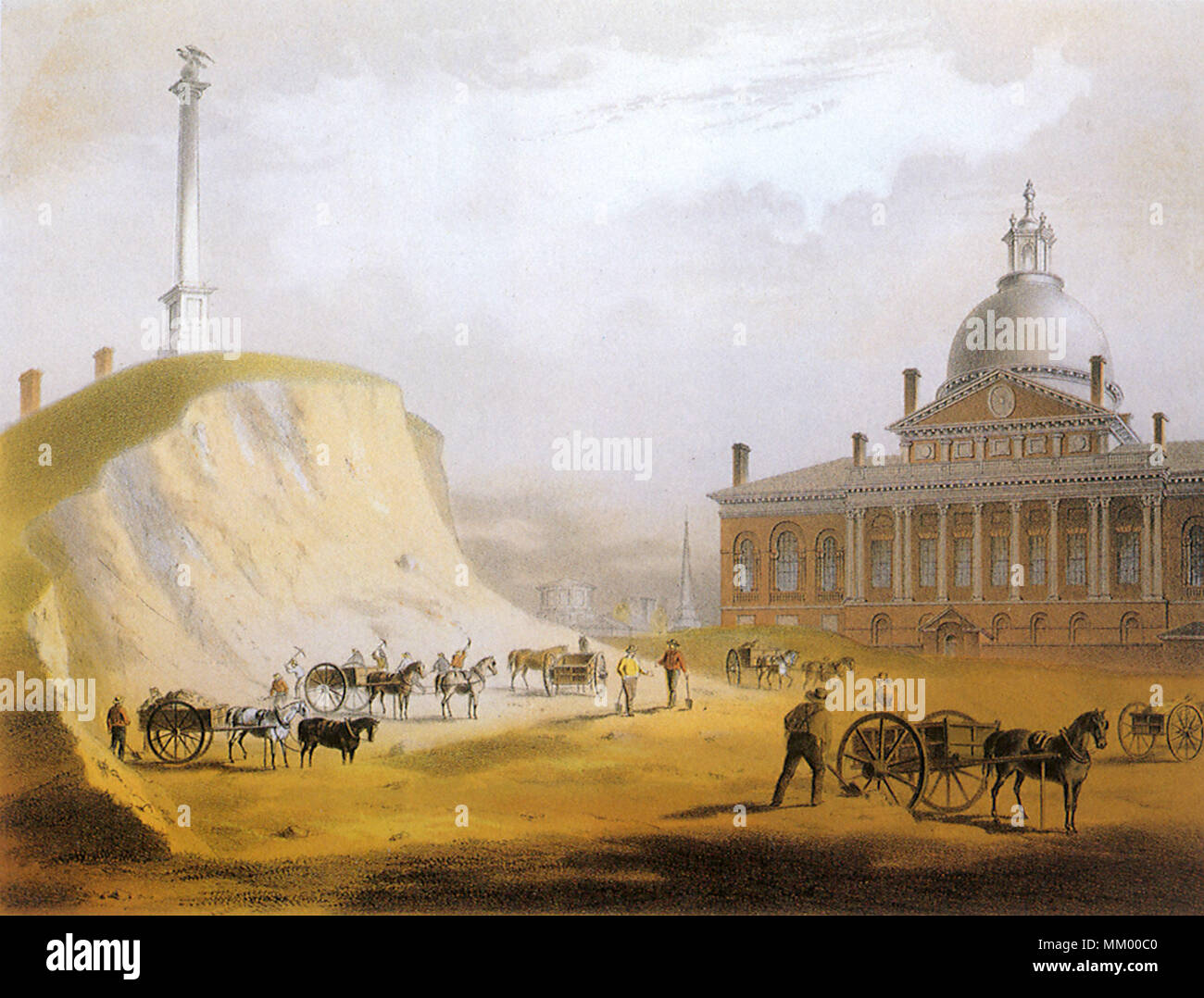 Beacon Hill. Boston. 1858 Stock Photo