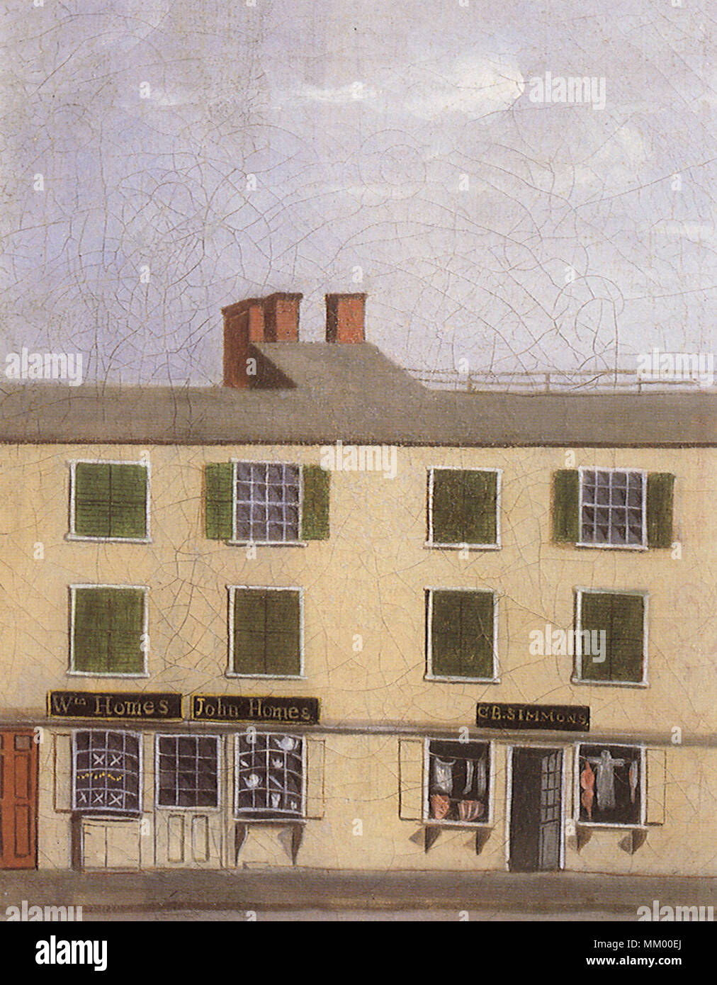 Silversmith Shop of William Homes. Boston.  1820 Stock Photo