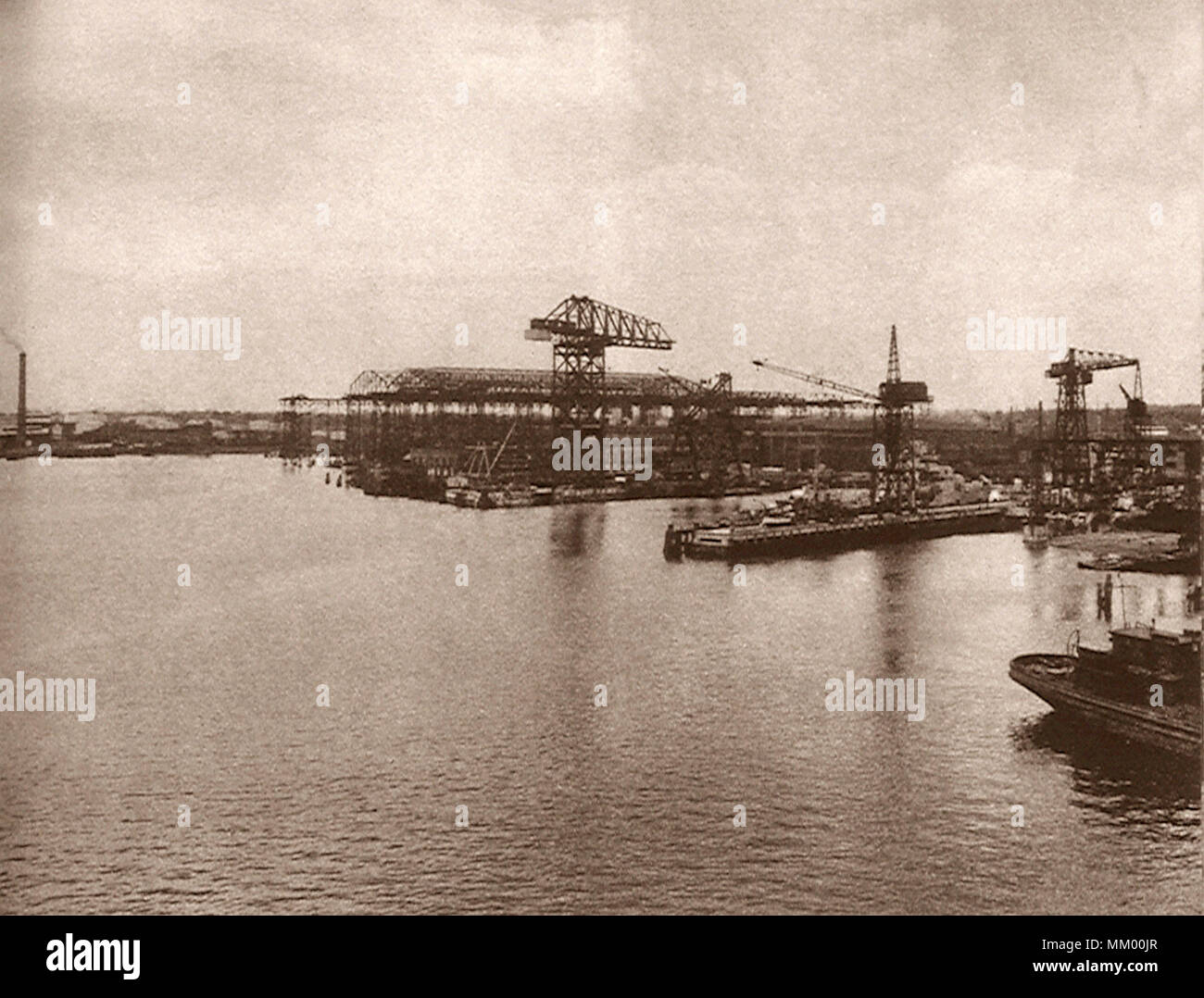 Fore River Shipyard. Quincy.  1920 Stock Photo