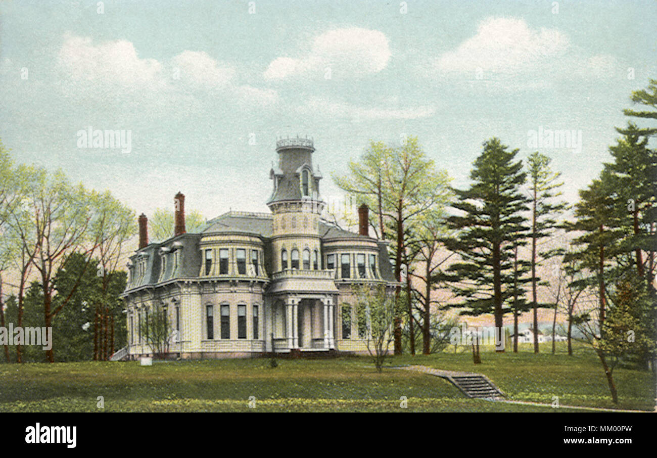 Mass Sawyer Mansion. Athol.  1910 Stock Photo