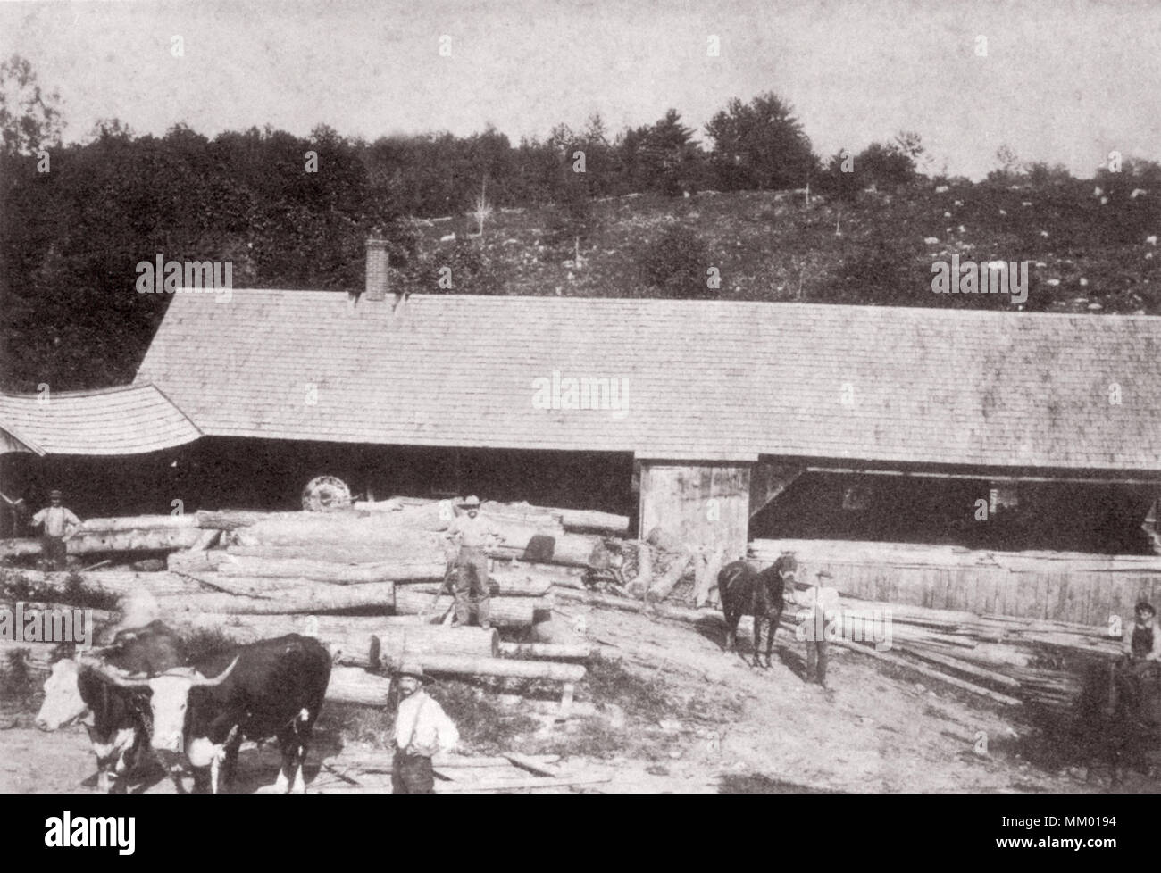 E. K. Parsons Sawmill. Goshen. 1896 Stock Photo