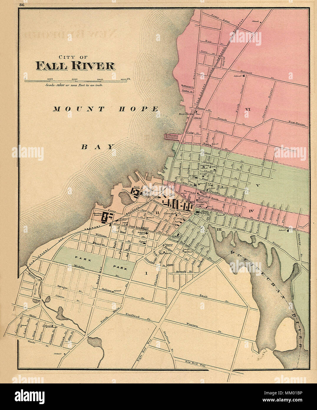 City of Fall River. 1871 Stock Photo Alamy