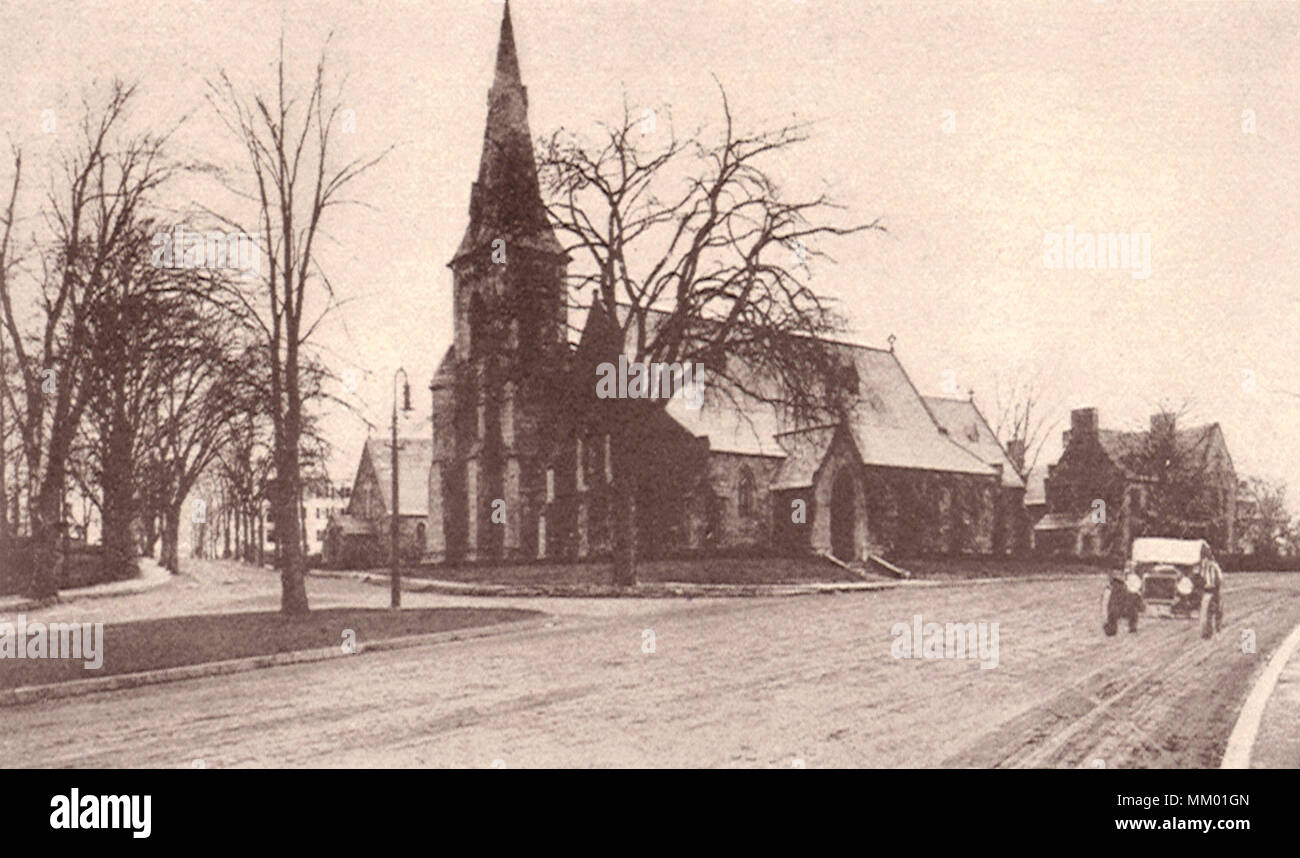 St. Pauls Church (Episcopal). Brookline.  1928 Stock Photo
