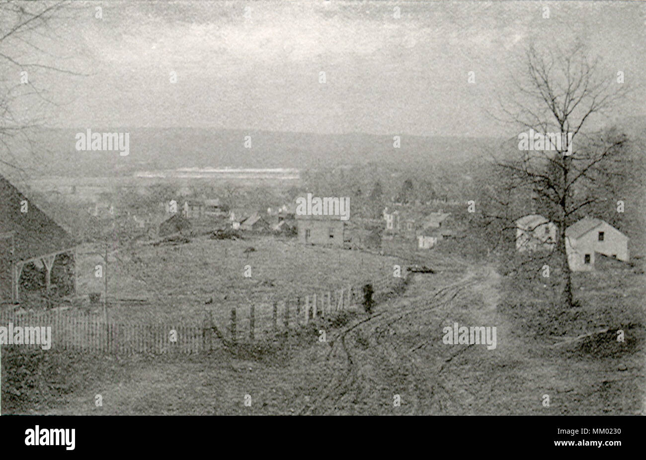 View from Soap Hill Rd. South Hadley Falls.  1891 Stock Photo