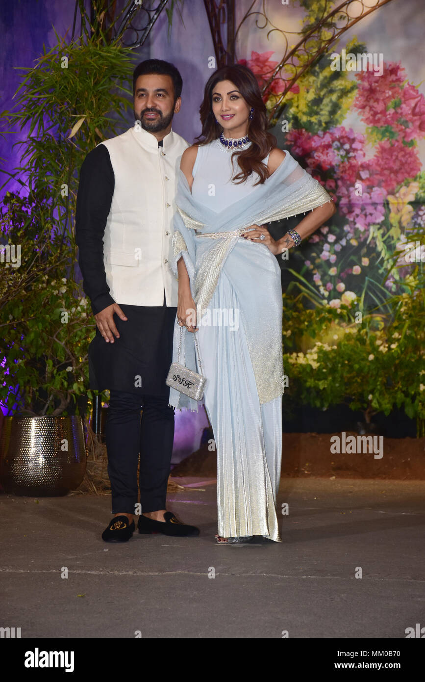 Indian Film Actress Shilpa Shetty Kundra With Husband Raj Kundra