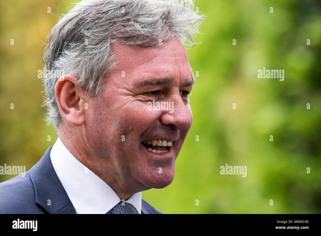 Footballing hero Bryan Robson attends the opening day of the Boodles May Festival at the Chester racecourse_ May 2018.   High spirits and fine fashions were the order of the day as people flocked in to this fabulous event on the horse racing calendar in the beautiful city of Chester. Stock Photo