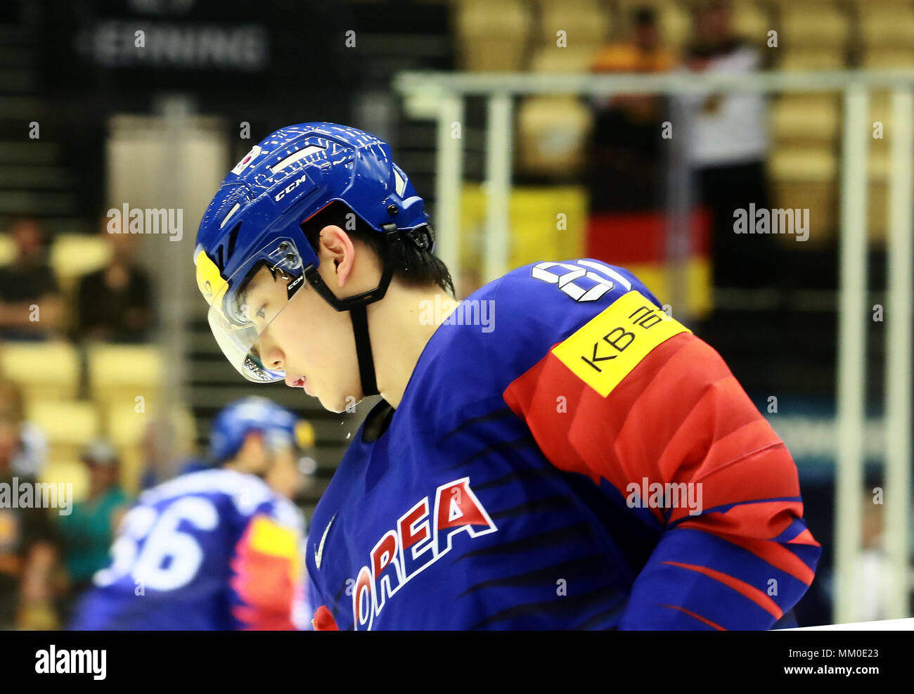 May 9, 2018 - Herning, Denmark - Changhyun LEE (KOR), .May 09, 2018, Ice Hockey World Championship 2018,Germany vs Korea, Jyske Bank Boxen, Herning/Denmark, (Credit Image: © Wolfgang Fehrmann via ZUMA Wire) Stock Photo