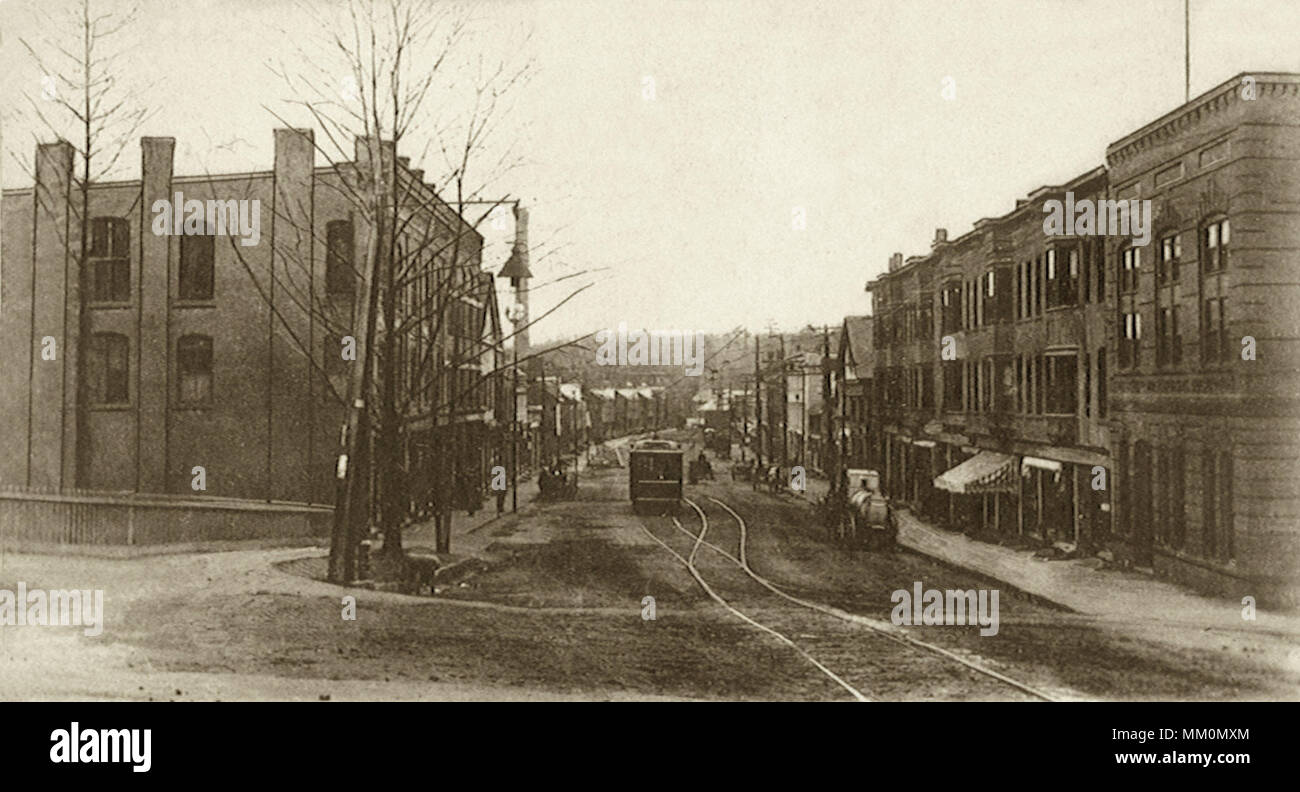 Front Street. Chicopee Falls. 1906 Stock Photo