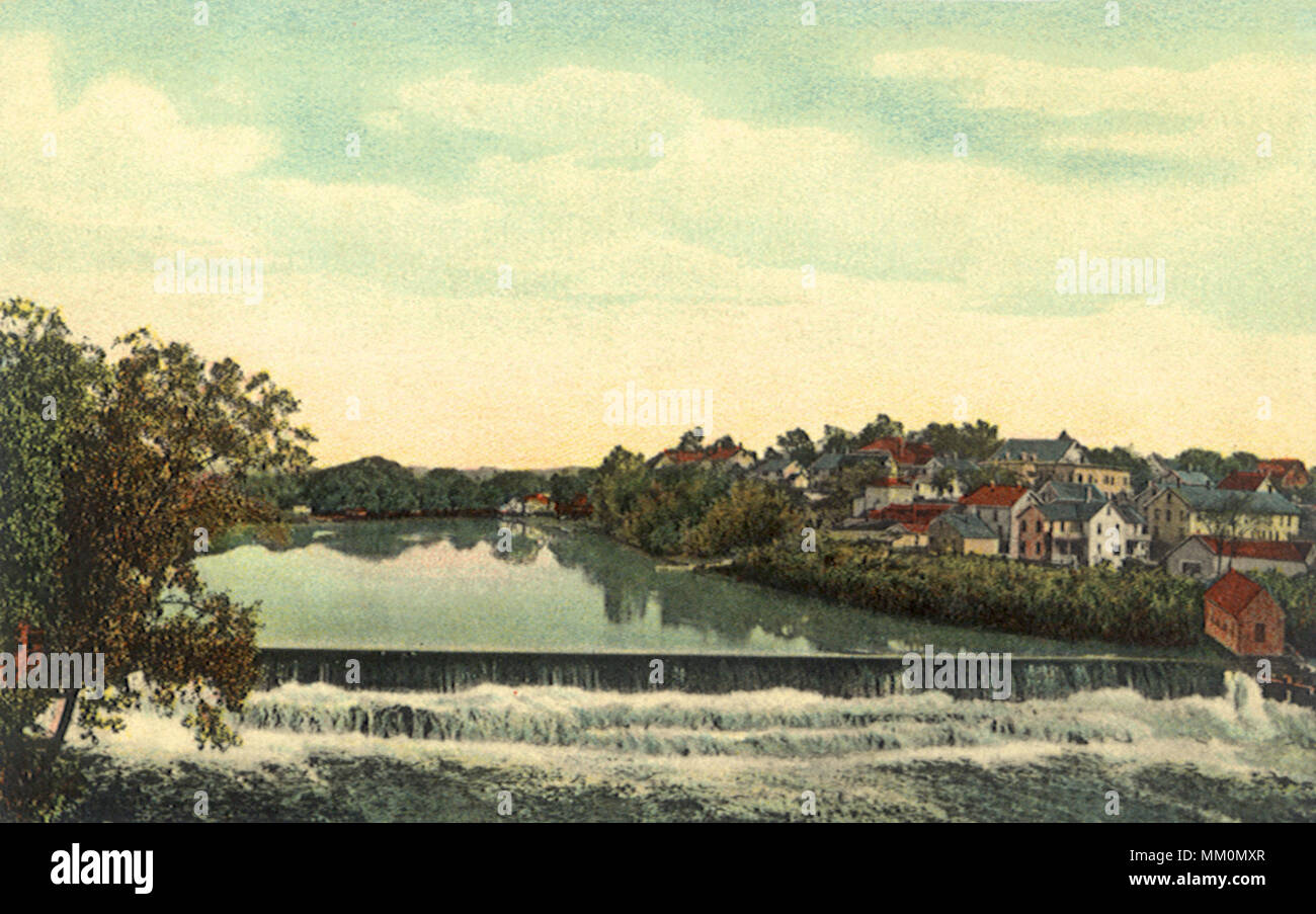 The Falls. Chicopee Falls.  1910 Stock Photo