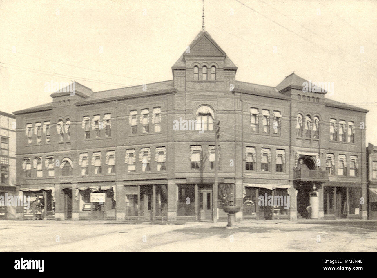 The Bates Block. Attleboro.  1880 Stock Photo
