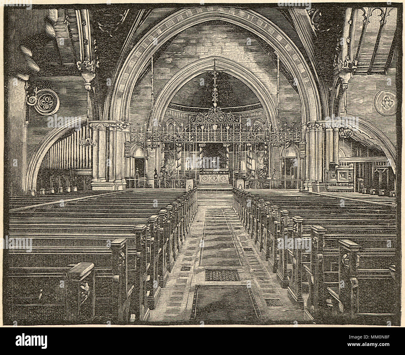 Interior of Saint Stephens. Lynn. 1886 Stock Photo Alamy