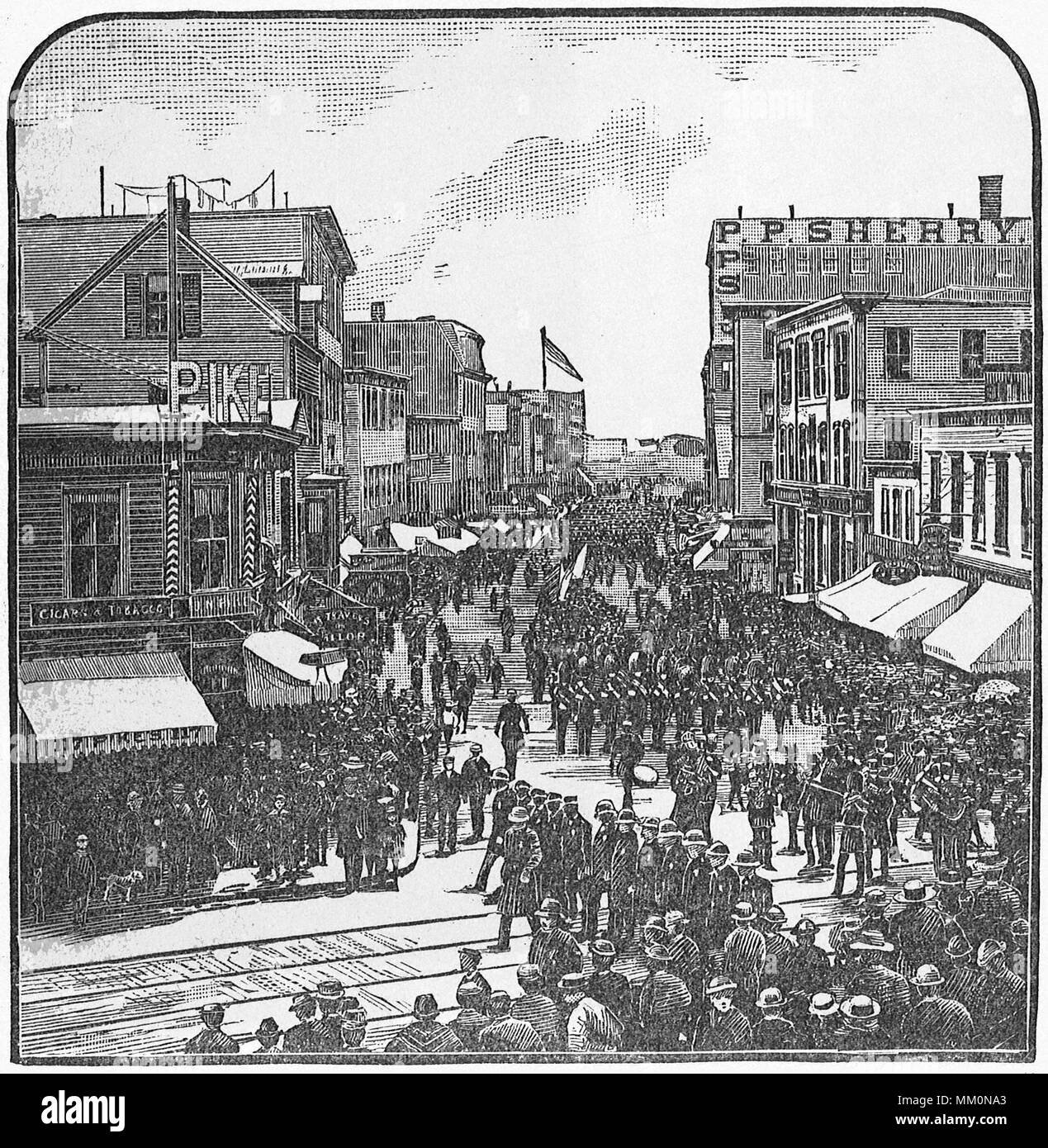 A Typical Street Scene. Lynn. 1886 Stock Photo