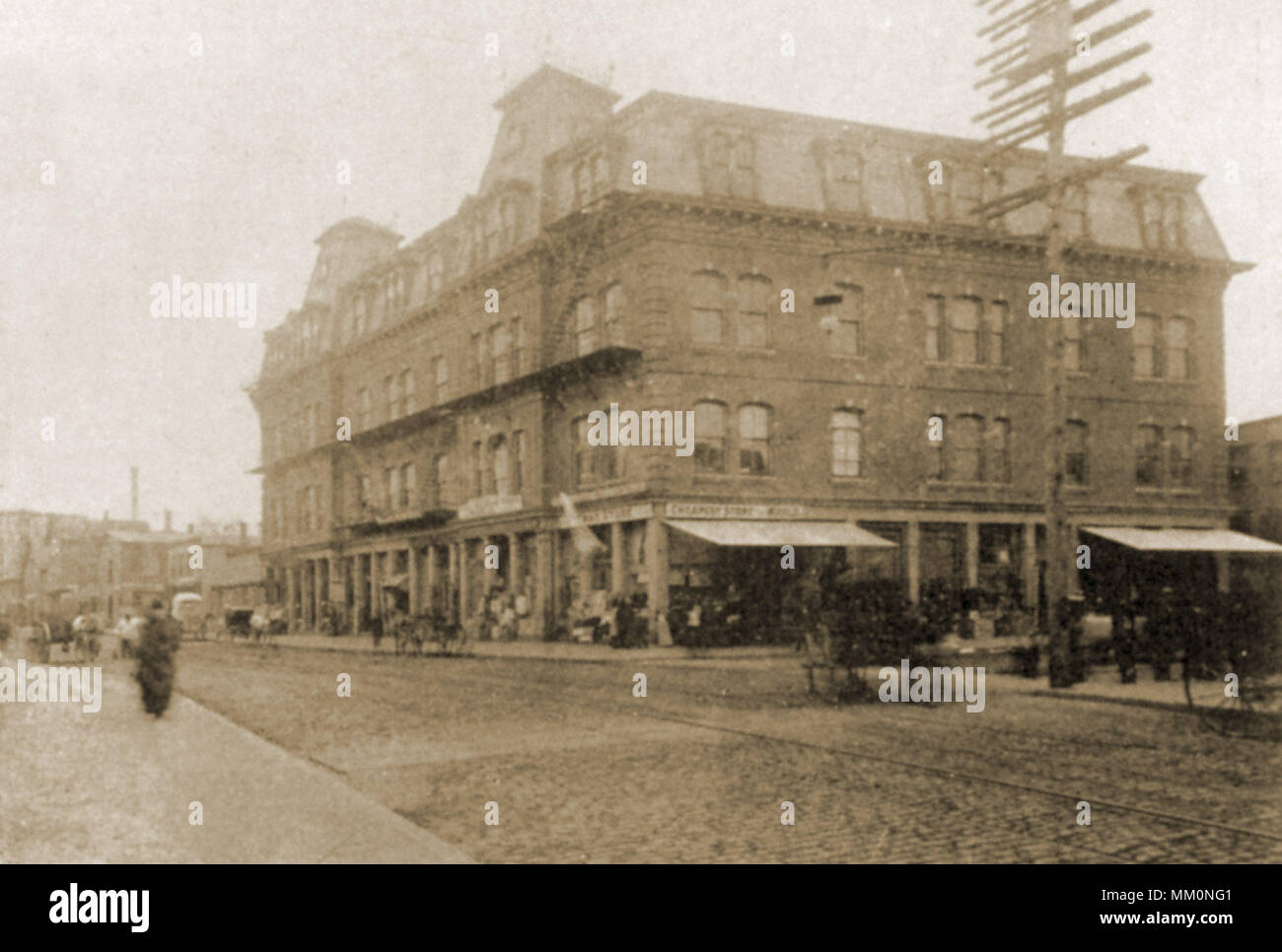 Troy Building. Fall River.  1880 Stock Photo