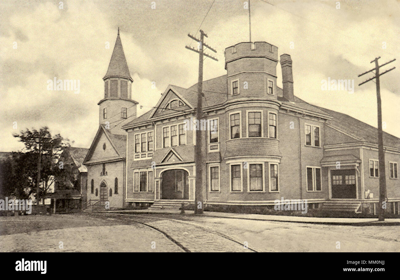 Armory and Swedish Church. Woburn.  1925 Stock Photo