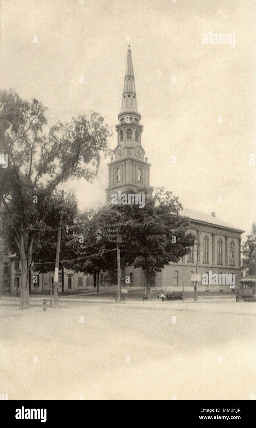 First Unitarian Church. Woburn.  1910 Stock Photo