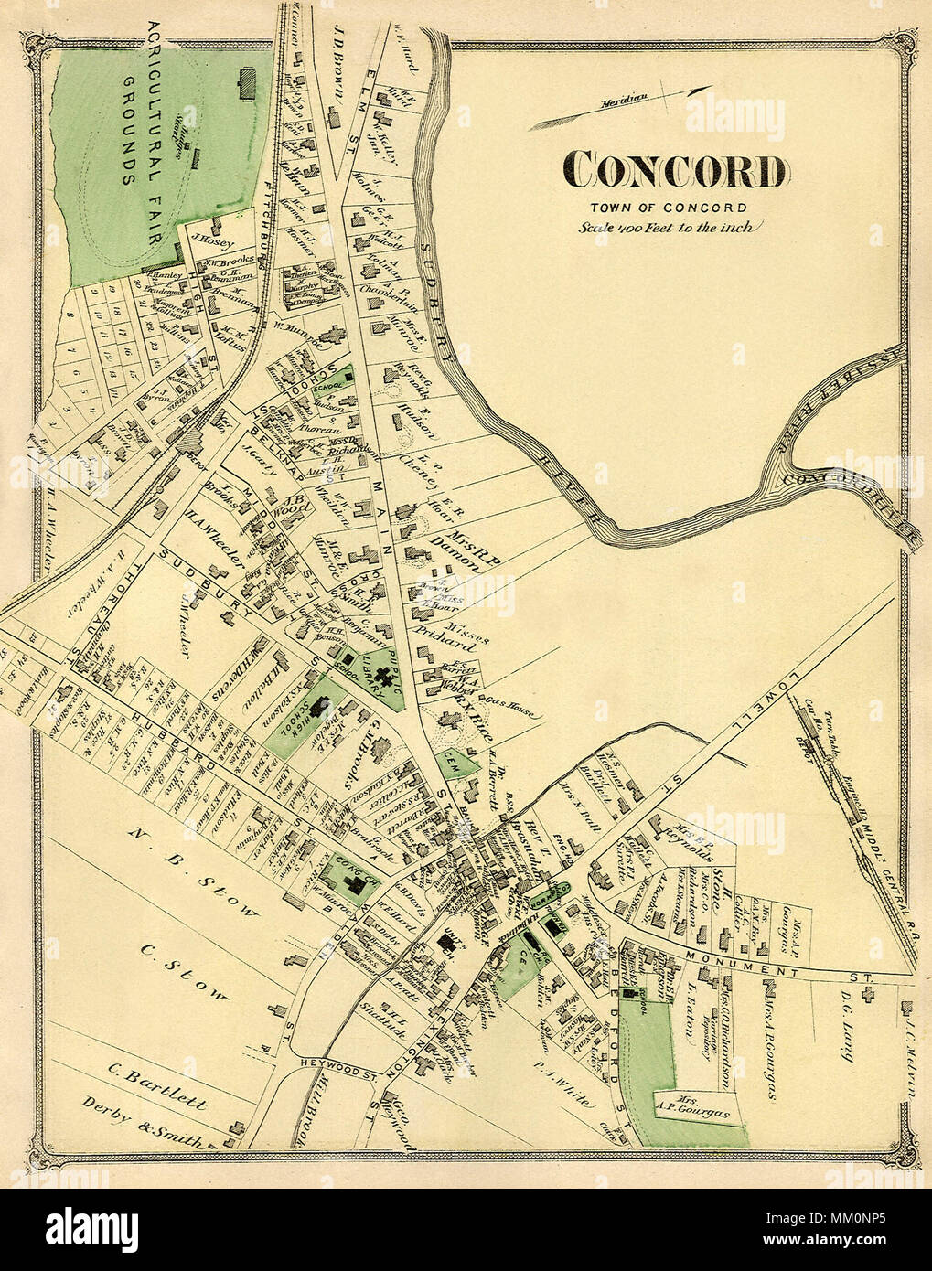 Map of Concord. 1875 Stock Photo Alamy