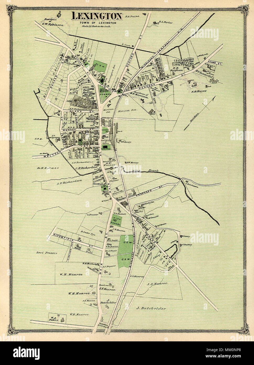 Map of Lexington. 1875 Stock Photo Alamy