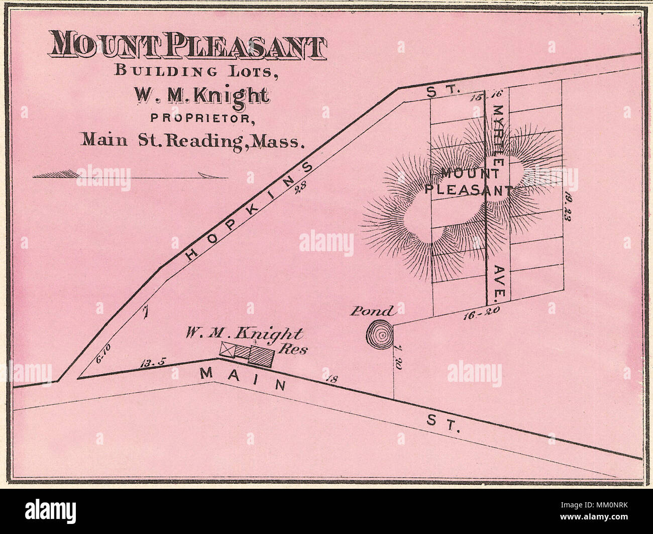 Map of Mount Pleasant Building Lots. 1875 Stock Photo Alamy