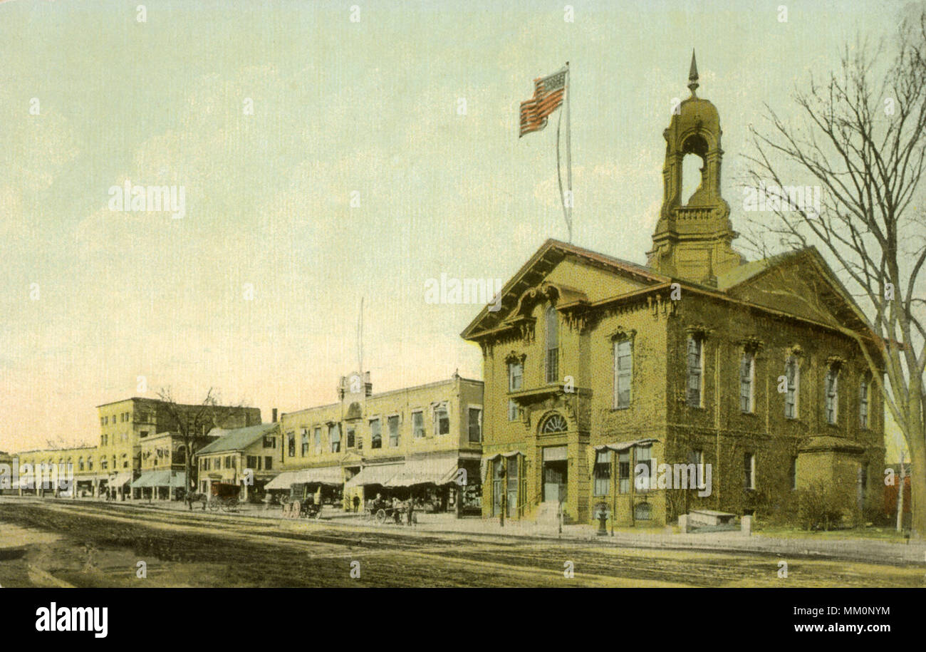 Town Hall & Post Office. Arlington. 1910 Stock Photo Alamy