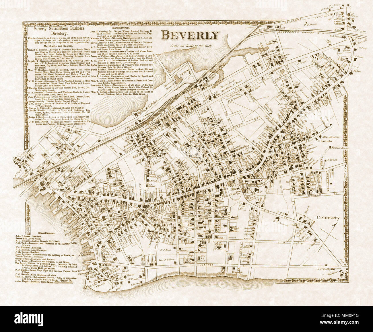 Map of Beverly. 1872 Stock Photo Alamy