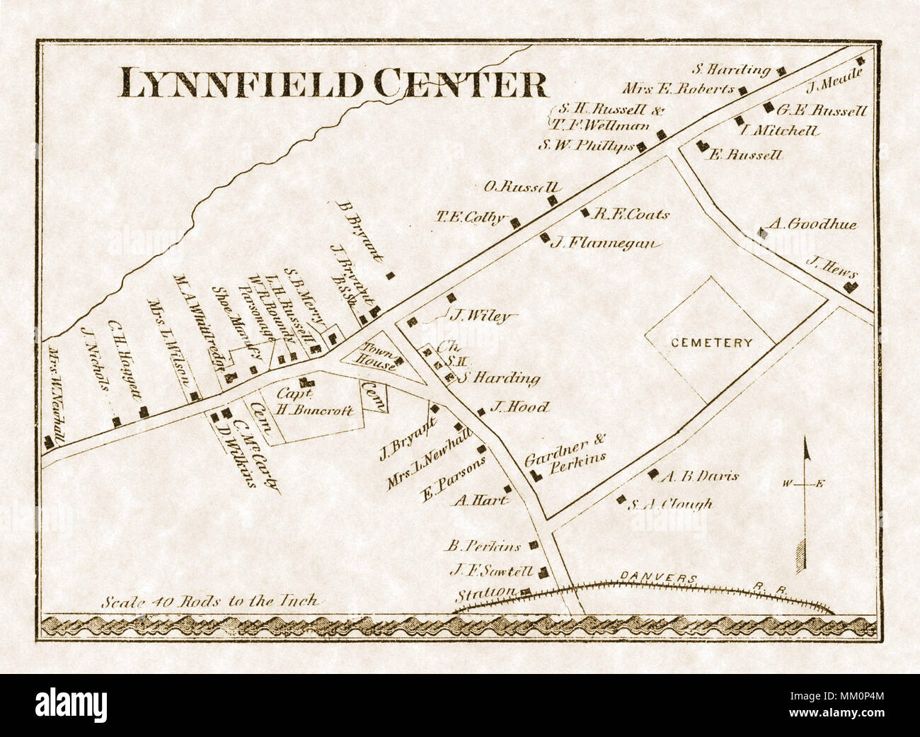 Map Of Lynnfield Centre 1872 MM0P4M 
