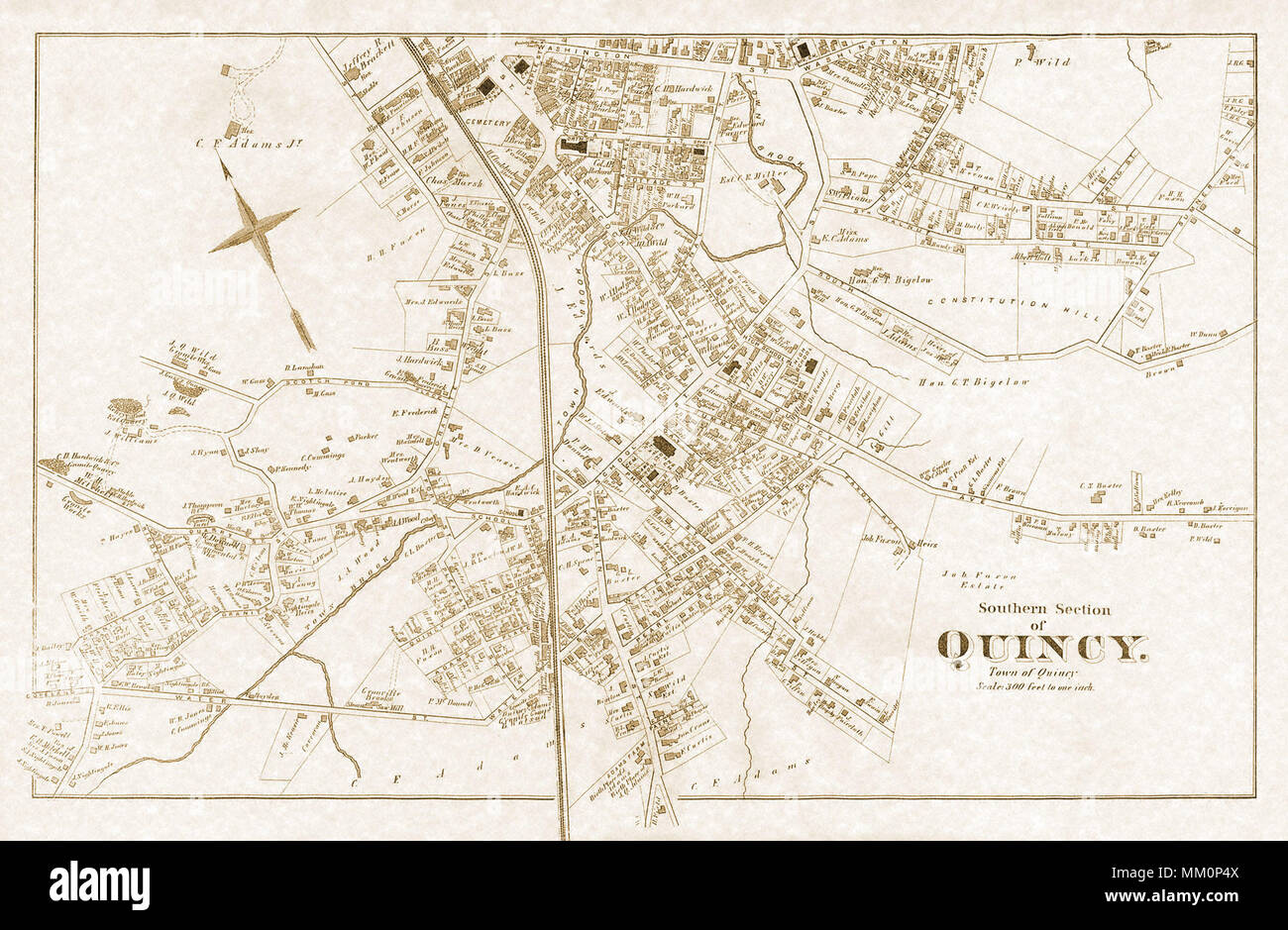 Map of South Quincy Stock Photo Alamy