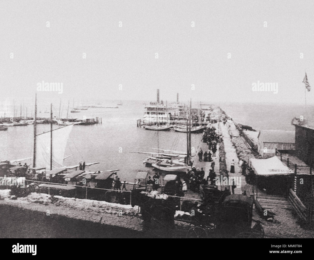 New Shoreham Harbor. Block Island. 1890 Stock Photo Alamy