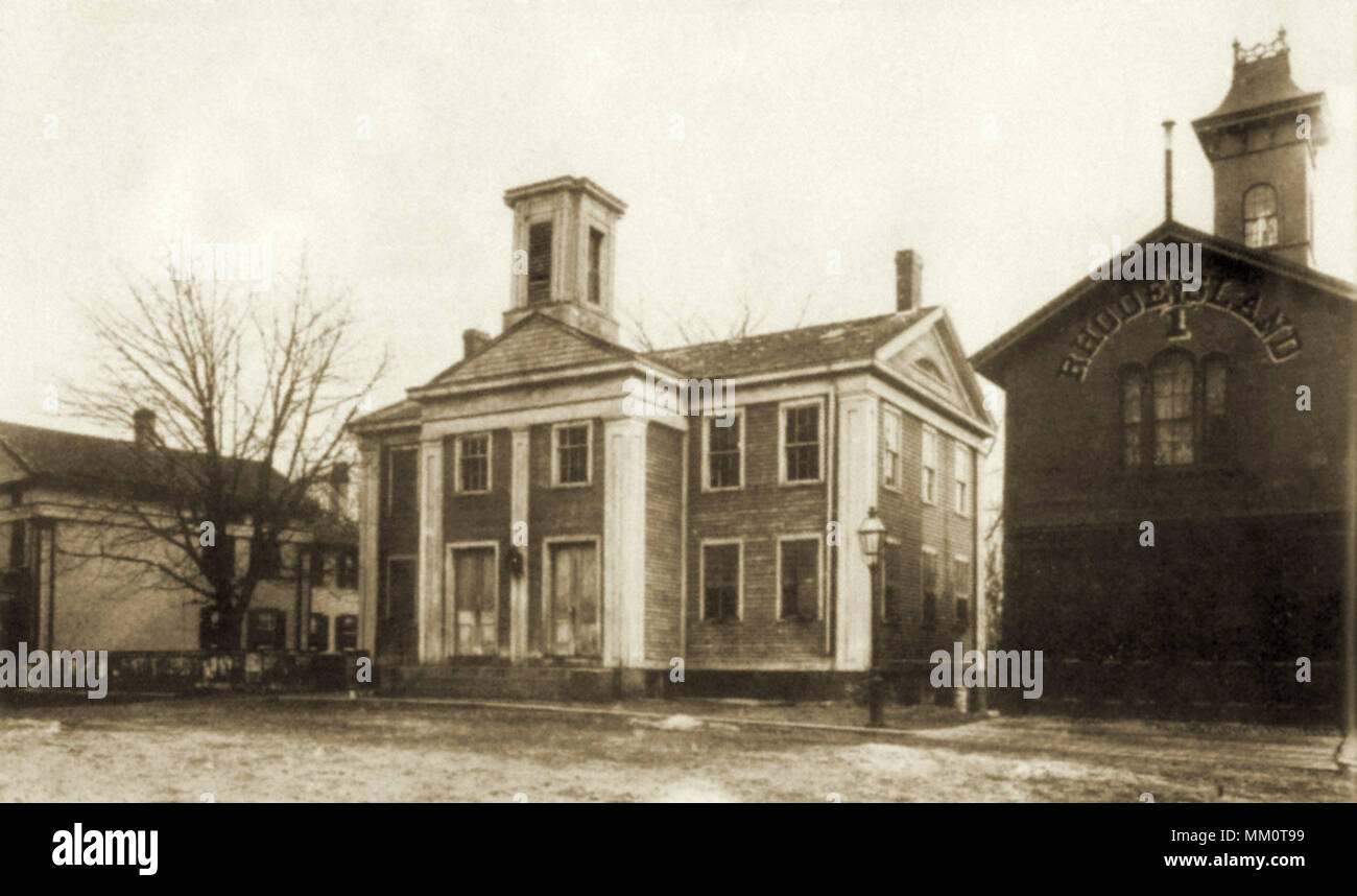 Pawcatuck Academy on Union Street. Westerly. 1900 Stock Photo