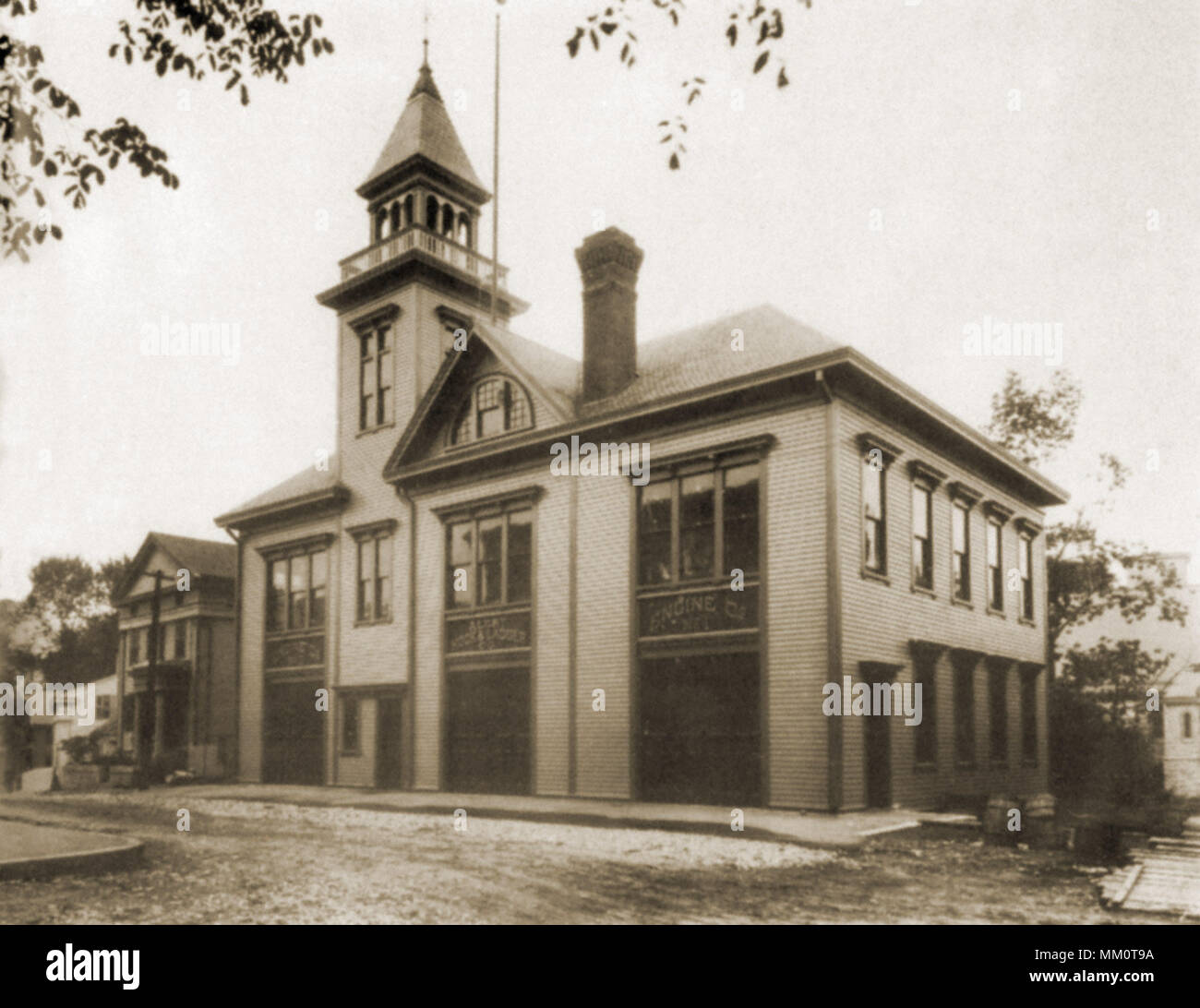 New Engine House on Union Street. Westerly. 1900 Stock Photo