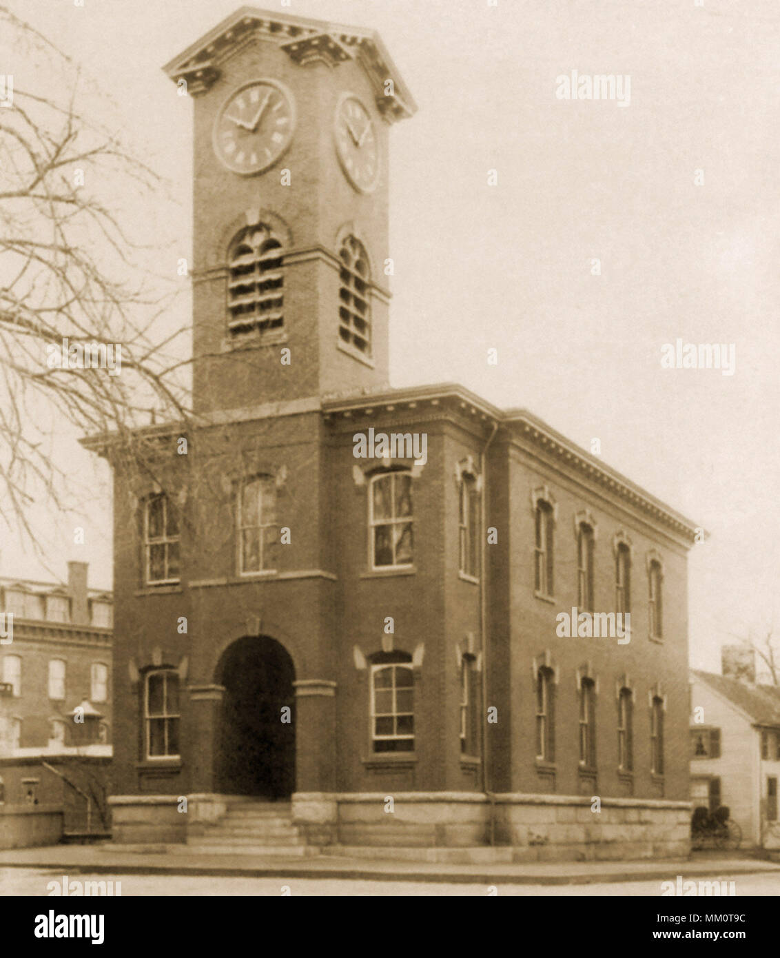 Old Town Hall on Union Street. Westerly. 1910 Stock Photo