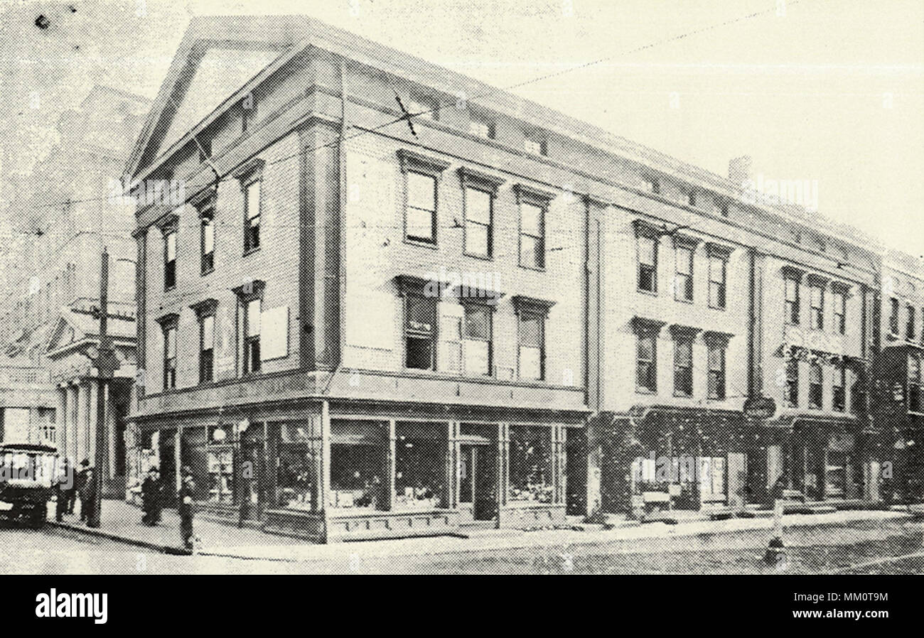 Site of Washington Trust Building. Westerly. 1950 Stock Photo