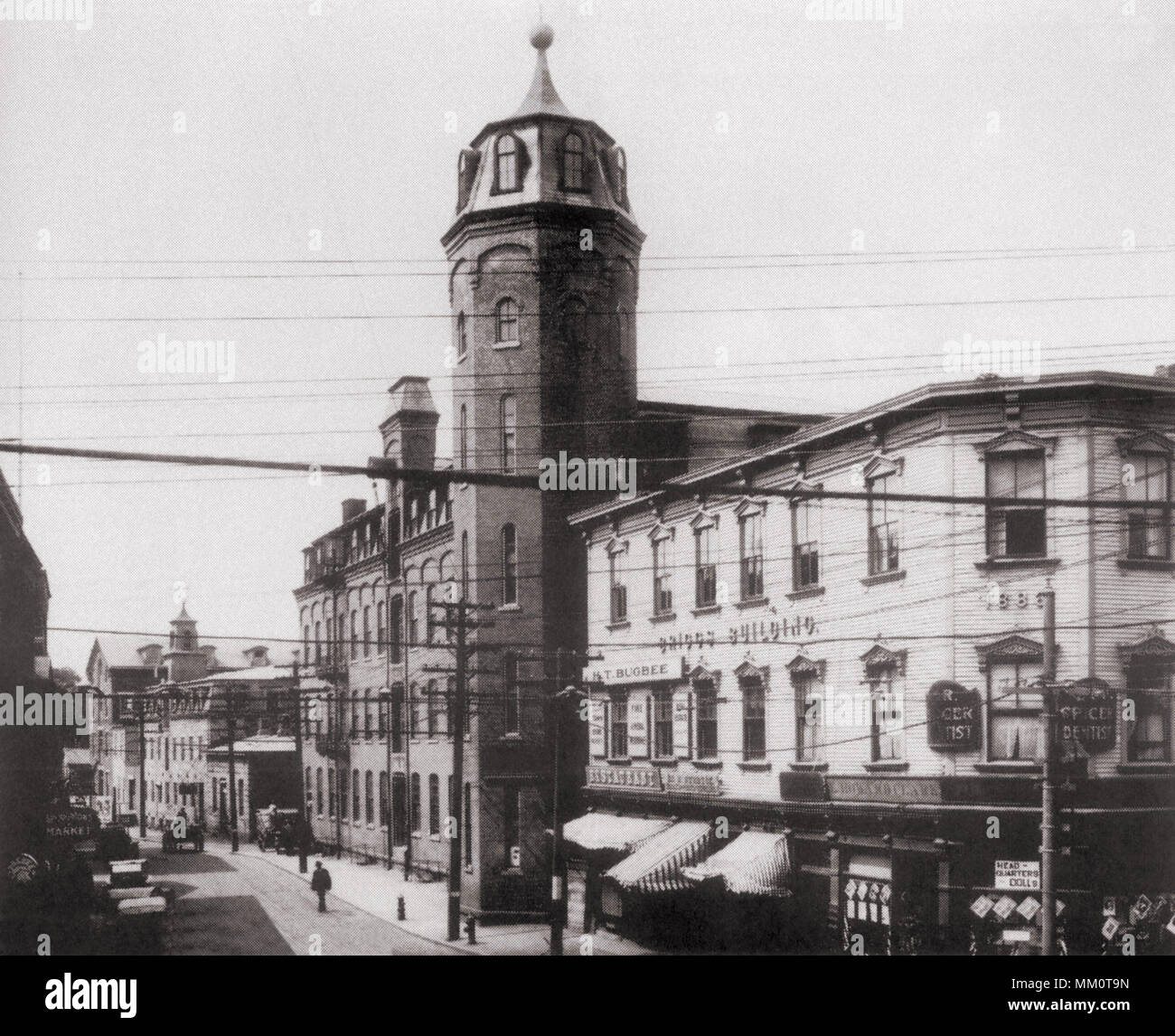 West Side of Main Street. Westerly. 1911 Stock Photo