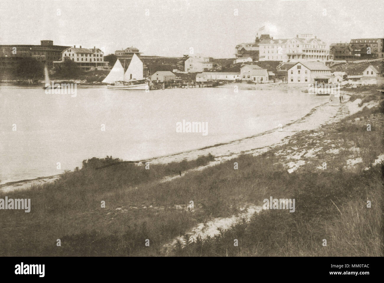 Watch Hill from Napatree Point. Westerly. 1890 Stock Photo
