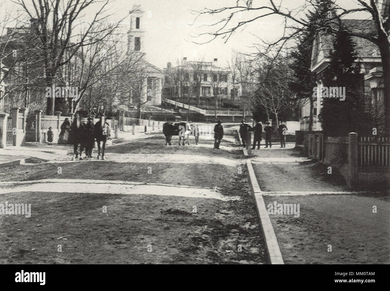 East Broad St. Toward Colonial Theater.Westerly 1870 Stock Photo