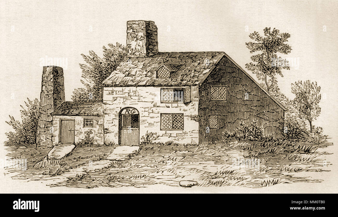 Old Stone Castle. Warwick. 1790 Stock Photo